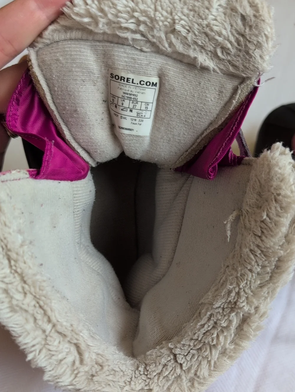 Sorel Kids Snow Commander Waterproof Winter Boots Pink Black Size 10 - Picture 8 of 11